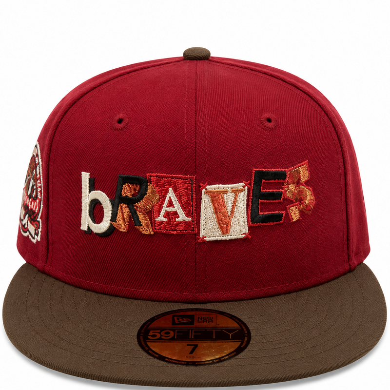 Atlanta Braves Maroon/Brown New Era 59FIFTY fitted hat - side view