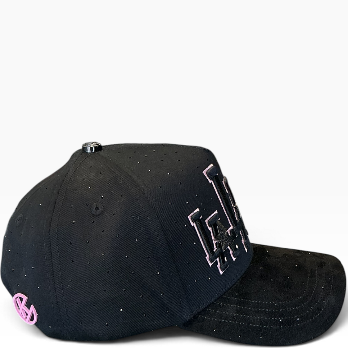 Black and pink LA star snapback - alternate angle