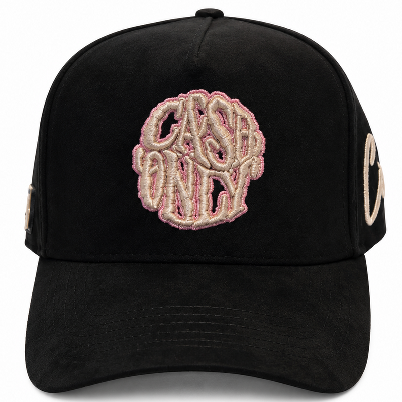 Cash Only Black & Pink Embroidered Cap – front view