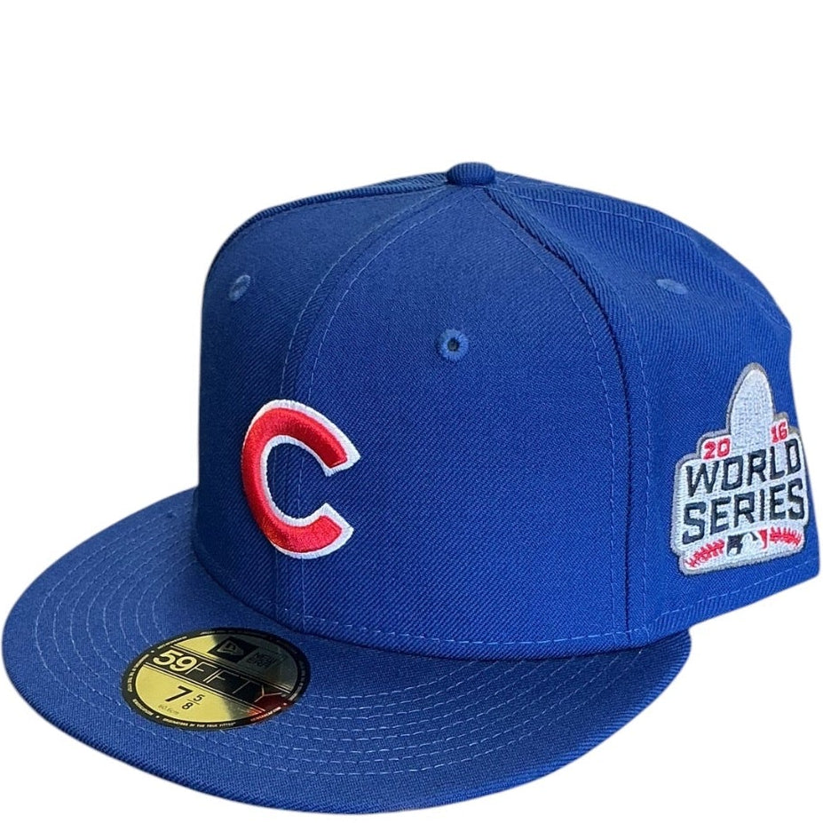 Chicago Cubs royal blue New Era 59FIFTY fitted hat - back view
