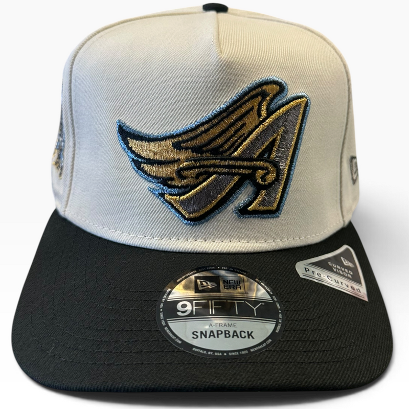 Los Angeles Angels Winged A cream and black New Era 9FIFTY A-Frame snapback hat - side view
