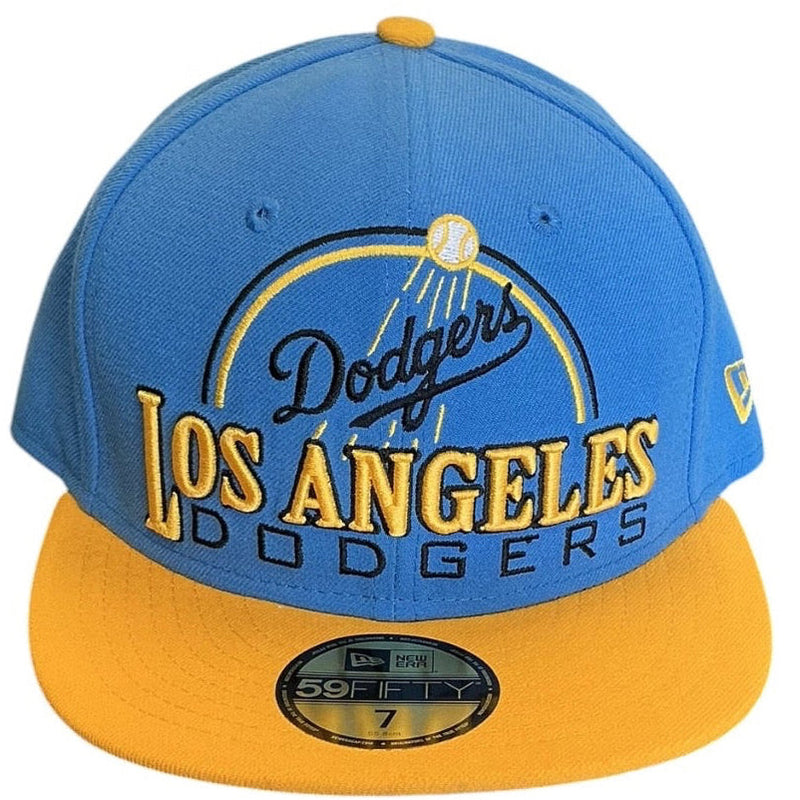 Los Angeles Dodgers Blue & Gold New Era 59FIFTY fitted hat - side view