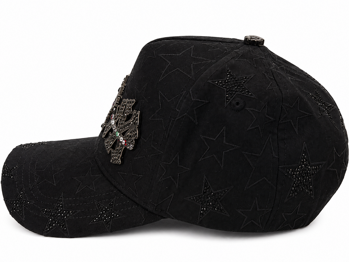 Rich Hours black star rhinestone cap - alternate angle