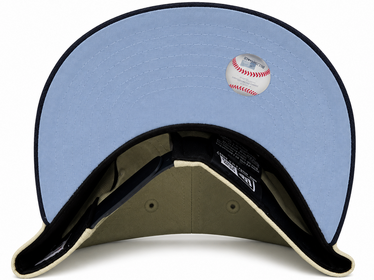 Skull Headdress khaki & navy New Era 9FIFTY A-Frame snapback hat - front view