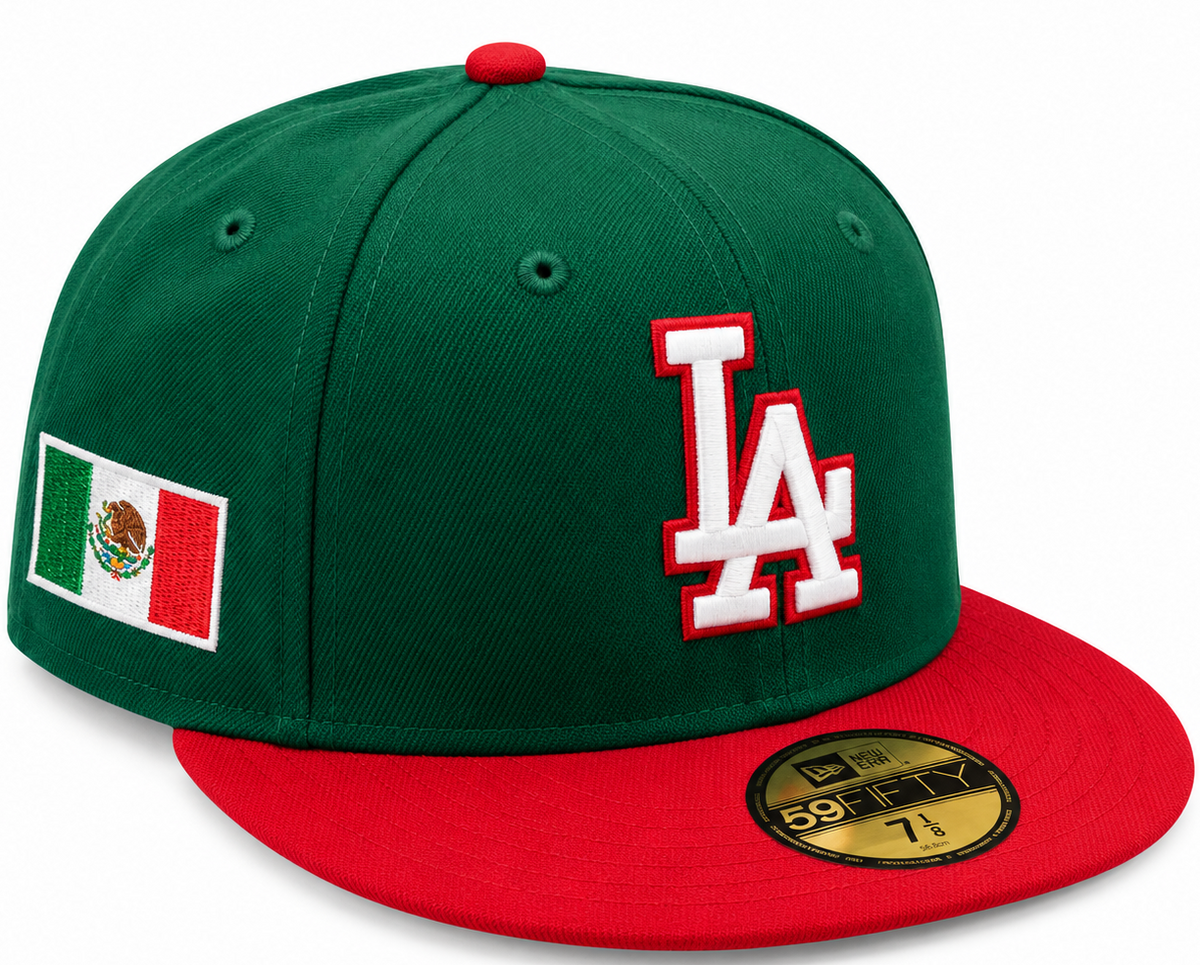 Los Angeles Dodgers Green & Red New Era 59FIFTY fitted hat - front view