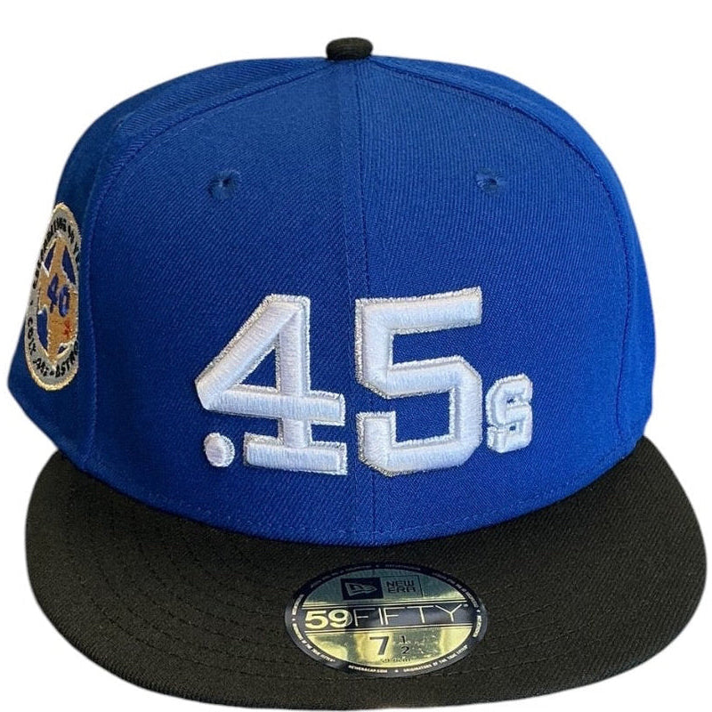 Houston Astros royal blue and black New Era 59FIFTY fitted hat - side view