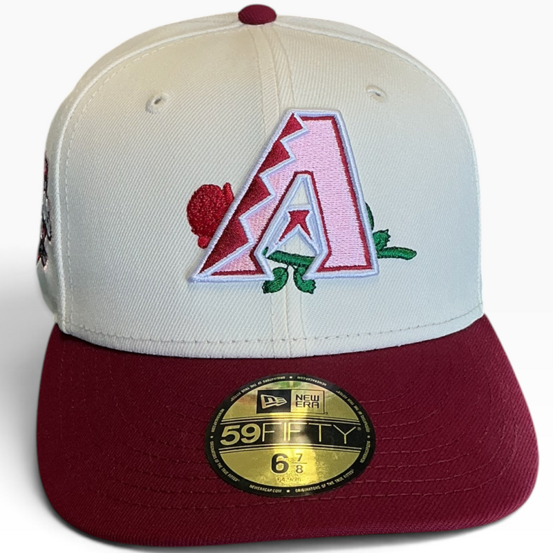 Arizona Diamondbacks Cream & Burgundy Love New Era 59FIFTY fitted hat - back view