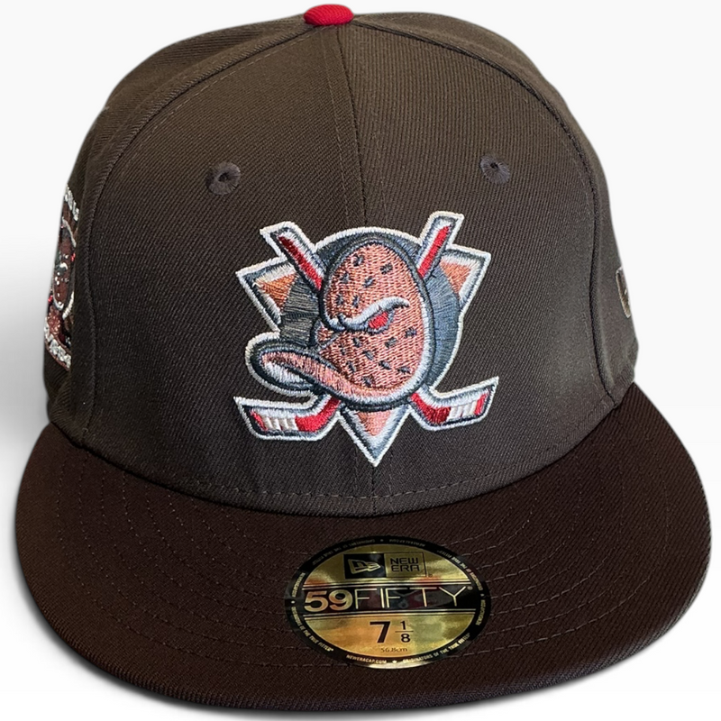 Anaheim Ducks Brown New Era 59FIFTY fitted hat - side view
