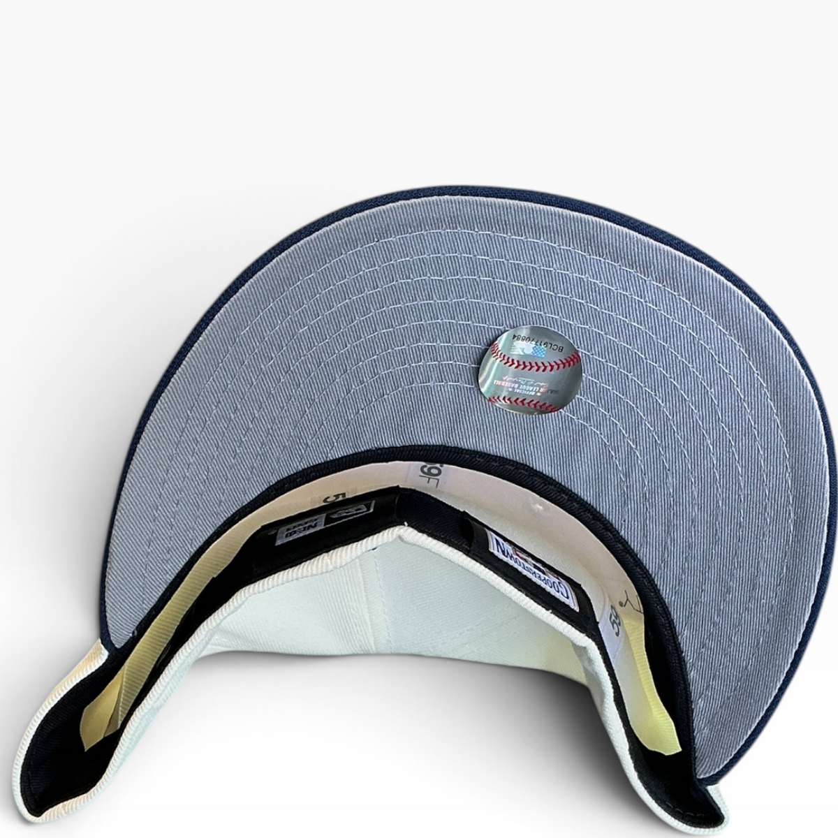 Florida Marlins Cooperstown Cream & Navy New Era 59FIFTY fitted hat - back view
