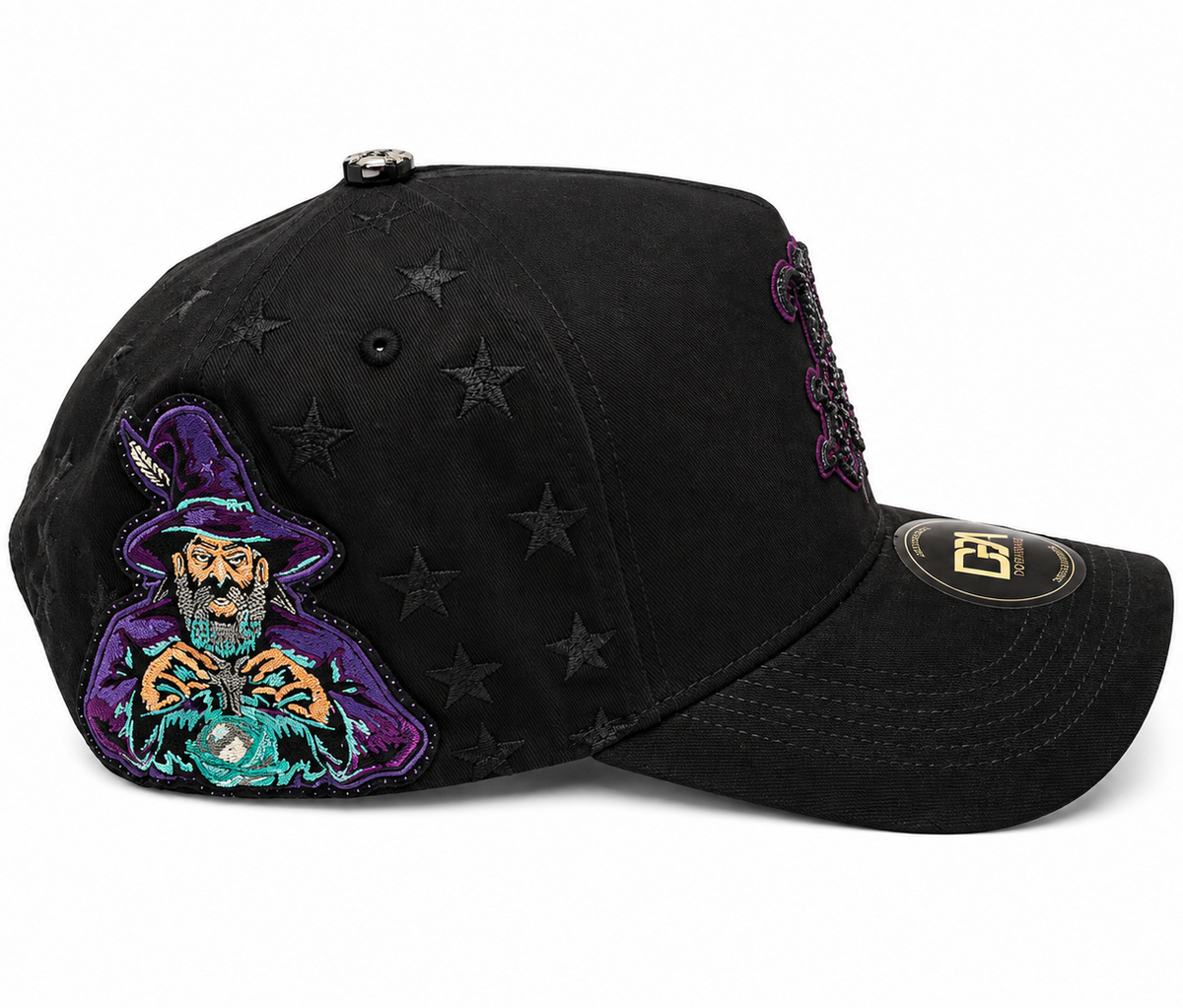 Black purple mystic wizard snapback - alternate angle