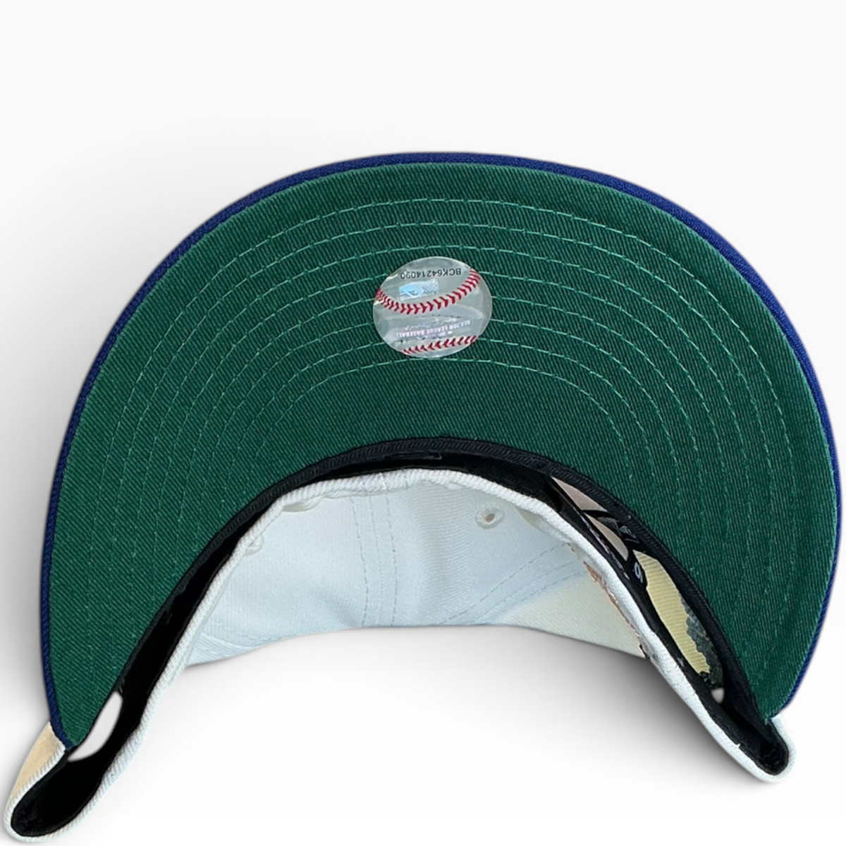 Los Angeles Dodgers Cream & Royal Blue Floral New Era 59FIFTY fitted hat - back view